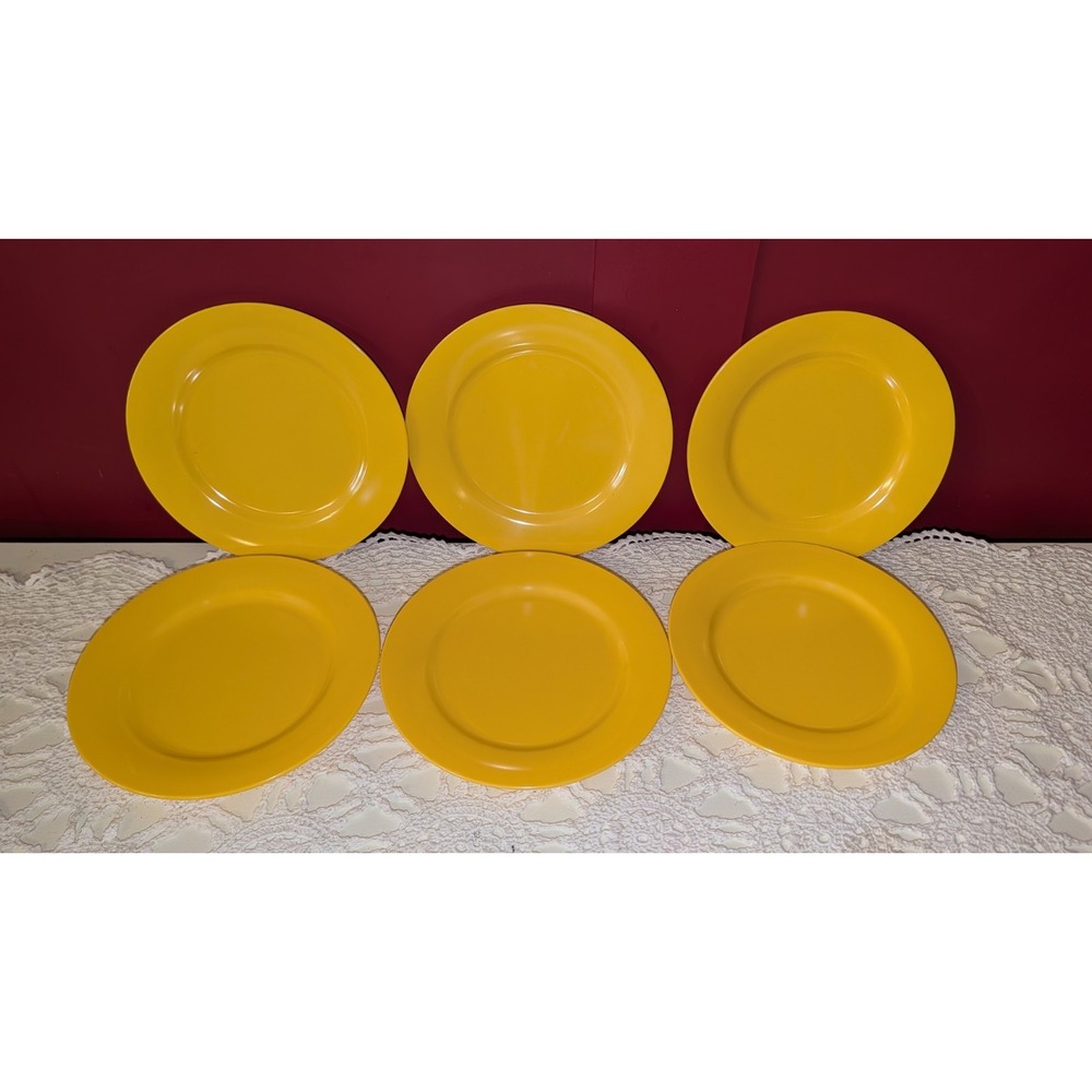 Yellow Melamine Vintage Elan Dinnerware Set 18 Pc MCM plates bowls excellent lot - Picture 8 of 16